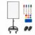 Mobile Magnetic Dry Erase Whiteboard on Wheels, Height-Adjustable Stand, Round Base, Rotate Chart Hooks, 36 x 24 in, Black