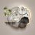 Modern 3D Ginkgo Leaf Wall Art Clock with LED Light and Decorative Vase