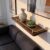 Modern Black Walnut Floating Shelf with Brass Guardrail – Wall-Mounted Storage Rack for Living Room, Kitchen, Bathroom Decor – 47.2×7.9in Stylish, Durable, Space-Saving Solution