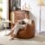 Modern Faux Leather Bean Bag Chair Cover (No Filler), Ergonomic Lazy Sofa Slipcover for Apartment and Rental Living, Premium Replacement Shell for Ultimate Home Comfort (Brown)