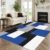 Modern Geometric Area Rug 5×7 Patchwork Blue Washable Large Rug for Living Room Ultra Soft Non Slip Mid Century Abstract Carpet for Bedroom Kitchen Dorm Office (Blue, 5′ x 7′)