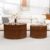 Modern Round Wood Coffee Table Set of 2 Walnut 26.77 inch