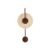 Modern Travertine Wall Sconce Beige Yellow Stone Disc Dark Brown Wood Base Black Iron Pipe 22.8 Inch Height 9.8 Inch Width LED Wall Light Fixture for Bedroom Living Room Hallway