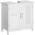 Modern Under Sink Cabinet with 2 Doors, Pedestal Under Sink Bathroom Cupboard, Bathroom Vanity Cabinet with Adjustable Shelves, White
