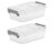 Modular 2.7 Quart Latching Storage Bin Clear Plastic Container (2 Pack)