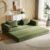 Modular Corduroy Futon Sofa Bed, Convertible Floor Couch with Detachable Mattress, Free Combination Fold Out Sleeper Sofa with Metal Support Frame, Side Storage Pocket for Living Room Guest Room