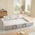 Modular Sofa Bed Convertible Floor Couch with Cylindrical Pillow,Cloud Corduroy Multi-Functional Sectional Sofa Fold Out Sleeper Sofa Bed,Modern L-Shaped Sleeper Couch with Fixed Frame