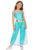 Moily Girls Arabian Sleeveless Jumpsuit – Sequins Princess Halloween Costume Light Blue 10