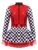 Moily Girls Race Car Driver Dress – Sequins Checkerboard Costume for Halloween Red 4