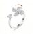 MOJOROUS Fidget Ring for Anxiety for Women Cubic Zirconia Moon Star Sun Bead Open Adjustable Rotatable Rings Anti Anxiety Relief Spinner Band Ring for Stress Relief Items