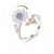 MOJOROUS Fidget Ring for Anxiety for Women Cubic Zirconia Moon Star Sun Bead Open Adjustable Rotatable Rings Anti Anxiety Relief Spinner Band Ring for Stress Relief Items