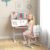 Momiaday Height Adjustable Kids Desk and Chair Set for Writing Drawing W/Tilt Desktop, Storage Drawer and Reading Rack, Pink