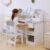 Momiaday Kids Desk and Chair Set with Storage, Study Desk with Chair for Children 5-8 Years Old, Gray