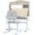 Momiaday Kids Study Desk and Chair Set with Adjustable Height, Tiltable Desktop, Hutch and Drawer for Ages 3-12, Gray