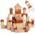 MOMOARI Alphabet Number Early Math Wooden Building Blocks Set – 86 Blocks in 6 Shapes with Wooden Storage Tray. Preschool Montessori Kids Toys. Stacking Learning Toys for Toddlers. Age 3 Years +