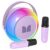 Monster Mini Karaoke Machine for Kids Adults, Portable Bluetooth Speakers with 2 Wireless Microphones and Lights, Christmas Birthday Gifts Toys for Girls Boys 4, 5, 6, 7, 8, 9, 10, 12+ Toddler