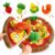 Montessori Baby Sensory Pizza Plush Toy with Peel & Stick for 6-36 Months