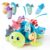 Montessori Baby Toys 6-12 Months, Soft Ocean Turtle Playhouse with 7 Stuffed Animals, Sensory Development Activity, Toddler Learning Toys with Soft Rattle