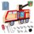 Montessori Screwdriver Busy Board Fire Truck – Wooden STEM Fine Motor Skills Sensory Learning Toy for Kids Ages 3-8, Educational Birthday with Storage Bag