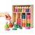 Montessori Toys, Wooden Color Sorting Stacking Rings Rainbow Peg Dolls