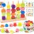 Montessori Wooden Beads Stacking Toys: 2 3 4 Year Old Boys Girls Birthday Gifts – Toddler Sequence Game & Sorting Blocks & Lacing & Matching Shape – Preschool Learning Activities for 2-5 Years Kids