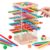 Montessori Wooden Board Games, 48 Colorful Sticks Dice Game with 12 Balls, Family Game for Kids and Adults, Math Educational Toys for 3 4 5 6 Years Old, Fine Motor Skills Toy Gifts for Boys and Girls