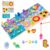 Montessori Wooden Busy Board, 8-in-1 Learning Toy for 3+Boys & Girls, Counting & Number Learning, Shape Matching, Animal Matching, Clock Learning, Magnetic Fishing Game, Gear Spinning, Educational Toy