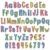 Mooliwe 134 Pcs 5 Inch Rainbow Outline Composition Bulletin Board Letters for Classroom Decoration Poster Alphabet Numbers Combo Set Paper Letter Cutouts for Bulletin Board Chalkboard School Decor