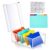 Mooliwe Index Card Holder Clear Acrylic Card Organizer 50 Pcs Divider Sheets for Desk File Note Holders, 4 Compartments Holds 600 Cards(4 x 6 Inch)
