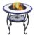 Mosaic Fire Pit Table, 26.8 Inch Outdoor Wood Burning Fireplace, Ceramic Tile Surface with Safety Mesh Cover and Poker for Garden, Patio, Backyard