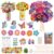 Mostop Poke-in Art Flower Bouquet DIY Craft Kit for Girls Age 4-5 6-7 8-12, Mess-Free Button Felt Flower Making Set, Creative Activity Educational Birthday Gift Toys for 6-8 8-10 Year Old Kids