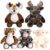 MOSYFEIBI 9 Inch Soft Forest Animal Plush Dolls, Fluffy Stuffed Animals, Cute Plush Toy Gift for Kids Boys Girls Birthday Christmas (Tiger, Leopard, Elk, Lamb, Sika Deer 5pcs)
