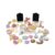 MotiveTech 45 Pieces Wooden Cutting Food Toy Role Playing Wooden Culinary Pretend Pieces Set Muted Tones Colors for Young Children