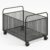 MotiveTech Handles Mobile Book Cart Furniture Wire Storage Cart Rectangular for Classroom, Black, Medium