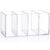 Mototo 1 PCS Large Clear Acrylic Pen Holder 4 Compartments, Desktop Pencil Organizer Makeup Brush Storage Caddy for Office Supplies, Cosmetic Brushes, Dorm, Bathroom, Kitchen