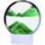 Moving Sand Art Picture Round Glass 3D Deep Sea Sandscape in Motion Display Flowing Sand Frame, Home & Office Desktop Decorations(Green, Button-Crotrol)