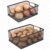 Mowhut Potato and Onion Storage Bin, 2-Pack Metal Basket with Wood Handles