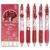 MOZXIRZ 5 Pcs Gel Ink Pens Retractable Pens Cute Aesthetic Flower Pen 0.5mm Black Ink Pen Writing Pens for Women Girls Pens Office School Supplies (Red)