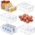 Mpotmiy 6 Pack Pantry Organizers and Storage,Clear Plastic Containers with 2 Dividers for Kitchen,Fridge Organization and Storage,Acrylic Bins for Pounches,Spice Packet,Snack organzier