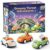 MQDMINI Detachable Animals Friction Press & Go Car Toys, 4 Set Toddler Gift