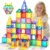Mruikeny 100 Pieces Magnetic Tiles for Kids Ages 4-8, Glitter Magnetic Building Tiles Preschool Learning Magnet Toys, STEM Sensory Magnet Building Blocks for Toddlers 3 4 5 6 7 8+ Year