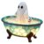 MRzuobiao Halloween Ghost Bubble Bath Lamp, Cute Ghost Bathtub Night Light with Puppy, Spooky Ghosts-Themed Resin Lamp for Halloween Bathroom Decor, Ghosts Nightlight for Indoor Desk Shelf Home Party