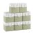 MSHABOOR 11×11 Inch Cube Storage Bins, 8 Pack Collapsible Fabric Storage Cubes with Rope Handles, Waterproof Foldable Storage Baskets for Cube Shelves, Closet, Clothes, Toys, Books, White & Green