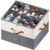 MSTONAL Shoe Organizer for Closet, 1 Pack Shoe Storage Container with Adjustable Dividers, Space Saving Shoe Box Storage Organizer Bin with Clear Lid and 4 Handles, Fits 8-16 Pairs, Beige & Grey