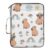 Msyxl Zippered Binder Organizer Bag Cartoon Capybara Accordion File Organizer 1.2in Metal Ring Binder with 7 Dividers, 5 Pen Slots, Mesh Pocket, 14.2 x 10.6 x 3 in