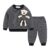Mud Kingdom Little Boys Jogger Sets Fleece Lined Funny Cartoon Bear Stripe Black Size 7-8
