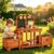 Mud Kitchen for Kids 3-in-1 Wooden Outdoor Playset with Wagon & Planter for Toddlers