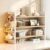 Multi-tier Wood Desktop Bookshelf, Small Desk Organizer Shelf with Pegboard