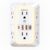 Multi Plug Outlet Surge Protector, 6 Outlet Extender and 4 USB with 30W PD USB-C Fast Charging, 3-Sided 1050J Surge Protector Power Strip with Night Light for Home Travel Office-ETL