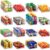 Munfix Set Of 16 Refrigerator Organizer Bins – Plastic Pantry Organization and Storage Baskets – Stackable Food Fridge Organizers with Cutout Handles for Freezer, Kitchen, Countertops, Cabinets